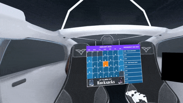 Clip of hands in virtual reality resizing a UI panel