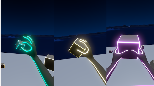 Image showing three different ways to hold virtual objects