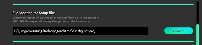 TouchFree Advanced File Location